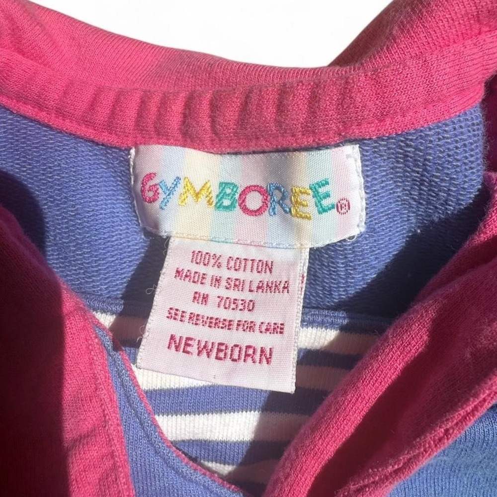 Vtg 1994 Gymboree Rainbow Tag/ sz Newborn Pink & Periwinkle Romper - Picture 2 of 6